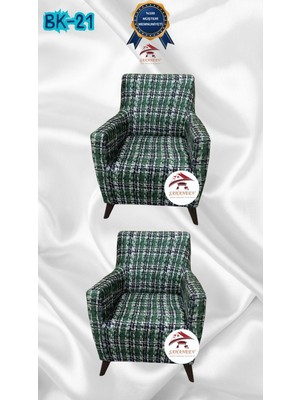 Baskı Desenli Elastik Esnek Kadife Koruyucu Giydirme Koltuk Örtüsü - Bk-21 - 1+1 (2 Parça Set)