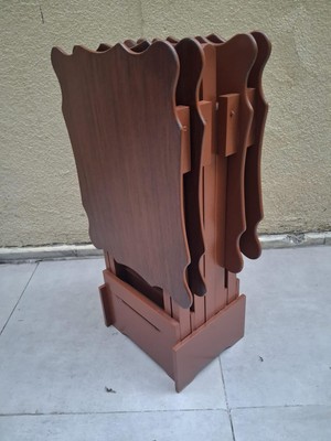 Bengi Ankara Mobilya Zigon Çanta  90560 Sehpa Dikdörtgen Model Kayın Torna Parlak Ceviz Boya El Yapım