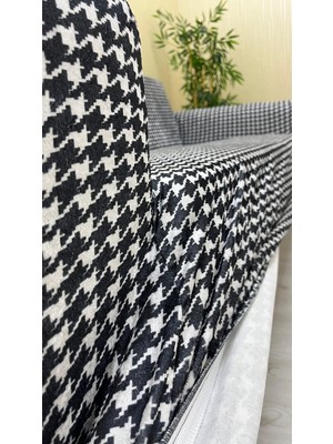 Baskı Desenli Elastik Esnek Kadife Koruyucu Kolsuz Koltuk Örtüsü - Bk-05 - 3+1+1 (3 Parça Set)