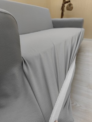 Mikro Lastikli Kaymaz Elastik Koruyucu Kolsuz Koltuk Örtüsü - Vizon - 3'lü Set (1 Parça)