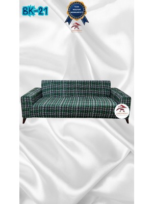 Baskı Desenli Elastik Esnek Kadife Koruyucu Giydirme Koltuk Örtüsü - Bk-21 - 3'lü (1 Parça)