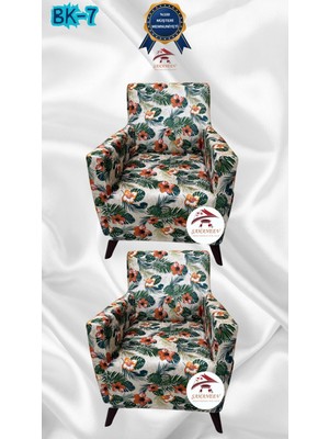 Baskı Desenli Elastik Esnek Kadife Koruyucu Giydirme Koltuk Örtüsü - Bk-07 - 1+1 (2 Parça Set)