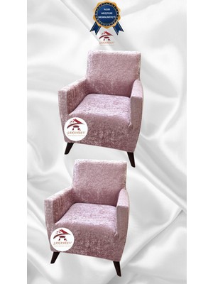 Parlak Kadife Geometrik Desenli Koruyucu Giydirme Koltuk Örtüsü - Pudra - 1+1 (2 Parça Set)