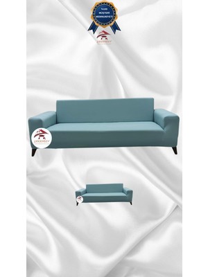 Mikro Lastikli Kaymaz Elastik Koruyucu Giydirme Koltuk Örtüsü - Mint - 3+2 (2 Parça Set)