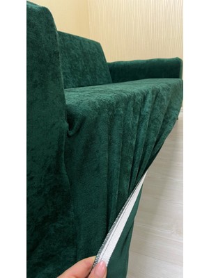 Baby Face Lastikli Koruyucu Kolsuz Koltuk Örtüsü - Zümrüt Yeşili - 3'lü Set (1 Parça)