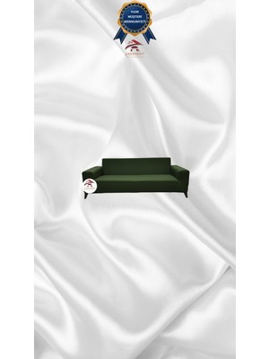 Mikro Lastikli Kaymaz Elastik Koruyucu Giydirme Koltuk Örtüsü - Haki Yeşili - 2'li (1 Parça)