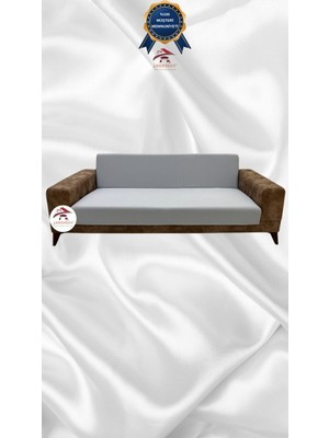 Mikro Lastikli Kaymaz Elastik Koruyucu Kolsuz Koltuk Örtüsü - Açık Gri - 3'lü Set (1 Parça)