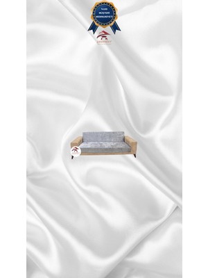 Parlak Kadife Geometrik Desenli Koruyucu Kolsuz Koltuk Örtüsü - Gümüş Gri - 2'li Set (1 Parça)