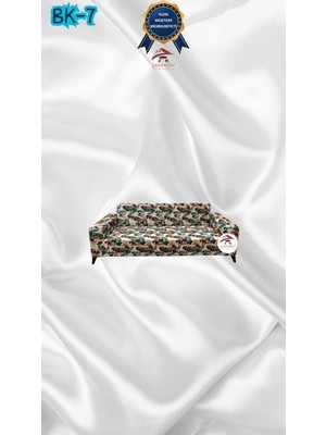 Baskı Desenli Elastik Esnek Kadife Koruyucu Giydirme Koltuk Örtüsü - Bk-07 - 2'li (1 Parça)