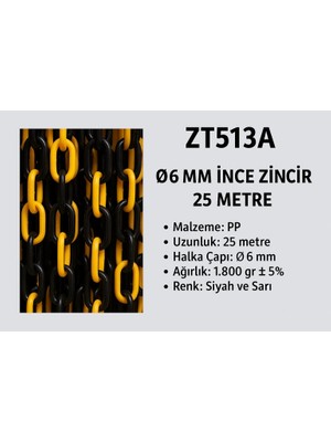 Zeplin Ø 6 mm Ince Zincir (25 metre)