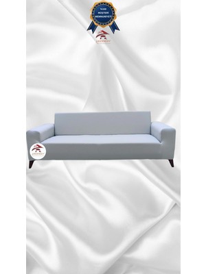 Mikro Lastikli Kaymaz Elastik Koruyucu Giydirme Koltuk Örtüsü - Açık Gri - 3'lü (1 Parça)