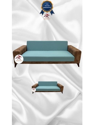 Mikro Lastikli Kaymaz Elastik Koruyucu Kolsuz Koltuk Örtüsü - Mint - 3+2 (2 Parça Set)