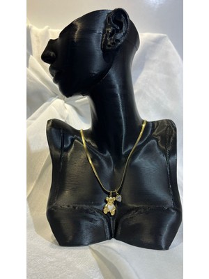 Ayıcık ve Kalp Desenli Çelik Kolye