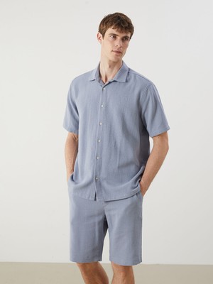 Lc Waikiki Yeni Sezon Regular Fit Kısa Kollu Armürlü Erkek Gömlek