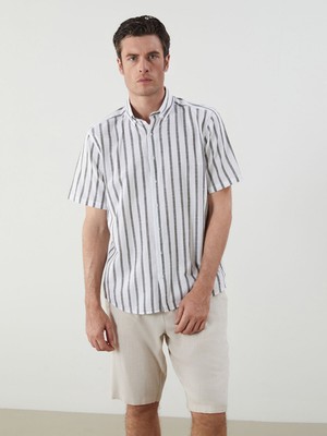 Lc Waikiki Yeni Sezon Regular Fit Kısa Kollu %100 Keten Erkek Gömlek