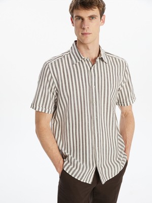 Lc Waikiki Yeni Sezon Regular Fit Kısa Kollu Çizgili Erkek Gömlek