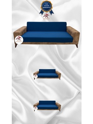 Mikro Lastikli Kaymaz Elastik Koruyucu Kolsuz Koltuk Örtüsü - Petrol - 3+2+2 (3 Parça Set)