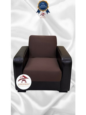 Mikro Lastikli Kaymaz Elastik Koruyucu Kolsuz Koltuk Örtüsü - Kahverengi - Tekli (1 Parça)