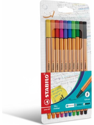 Stabilo Fineliner 10 Adet Point 88 0.4 mm F Yazı,çizim Eskiz Kalemi
