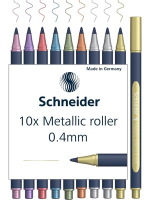 ML05011503 Metalik Tükenmez Kalem 10'lu Set (Çizgi Kalınlığı 0,4 Mm, Yüksek Metalik Mürekkep, Hızlı