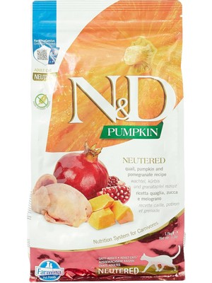Vento Store Pumpkin Tahılsız Bıldırcın Etli Balkabaklı ve Narlı Kısırlaştırılmış Kedi Maması - 1.5 kg