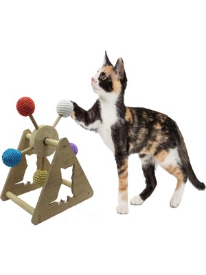 Vento Store Ahşap Toplu Kedi Oyuncağı