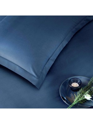 Basic Düz Pamuk Nevresim Takımı, Lacivert, Çift Kişilik