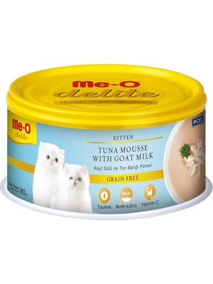 Vento Store Me-O Delite Yavru Kedi Keçi Sütü ile Ton Balığı Püresi Konserve, 80 gr