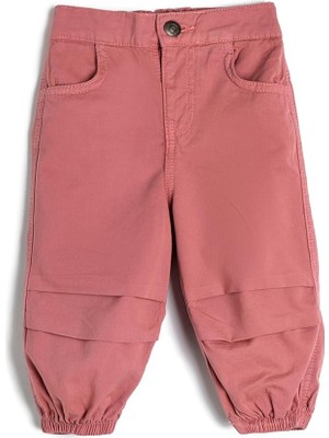 Koton Normal Bel Cep Detaylı Plastik Detaylı Lastikli Paça Pantolon Pantolon Kız Bebek