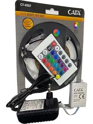 Cata CT-4557 Rgb Şerit LED Seti (5 mt Rgb Led+Trafo+Rgb Kumanda)