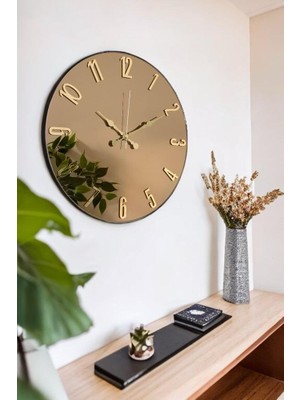 Vento Store 41 cm Gerçek Ayna Pleksi Rakam Dekoratif Duvar Saati