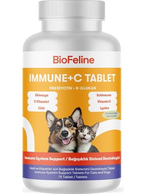 Vento Store Immune C Tablet ve Kedi ve Köpekler Için Bağışıklık Sistemi Desteği ve 75 Tablet
