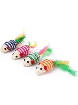 Ip Örgülü Fare Kedi Oyuncağı 14 cm