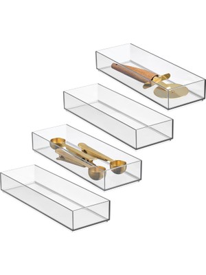 Idesign Çekmeceler, Mutfak ve Banyo Organizasyonu, Çatal Bıçak Takımı, Spatula, Aletler, Büyük, 4 Ad
