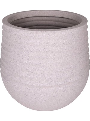 Vento Store Herdekora Oval Iç ve Dış Mekan Saksı Bej Orta Boy 40X40X37 Cm.