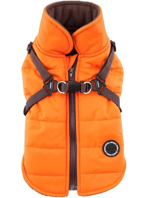 Puppia Dağcı Kış Köpek Montu Entegre Koşum Takımı ile Çekmez Soğuk Hava Su Geçirmez Sıcak Polar Arka