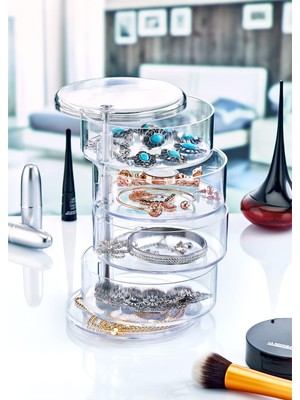 Vento Store Şeffaf 4 Katlı Dönebilen Takı Organizer Düzenleyici, Takı , Takı Organizeri, Takı Organizeri | Takıl