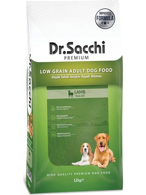 Dr.sacchi Düşük Tahıllı Kuzu Etli Yetişkin Köpek Maması 12 kg