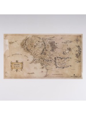 Lord Of The Rings - Middle Earth Map Lisanslı Amerikan Servis