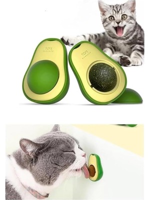 Avokado Kedi Nanesi Kedi Otu Topu Kedi Oyuncağı Yapışkanlı Oyuncak