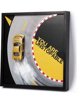 Drift Temalı Dekoratif Oyuncak Arabalı Çerçeve