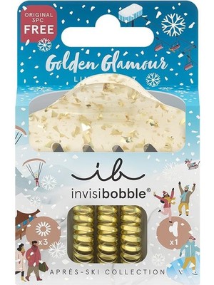Invisibobble - Set S Apres Ski Golden Glamour -3 Spiral + 1 Klipsli Saç Tokası