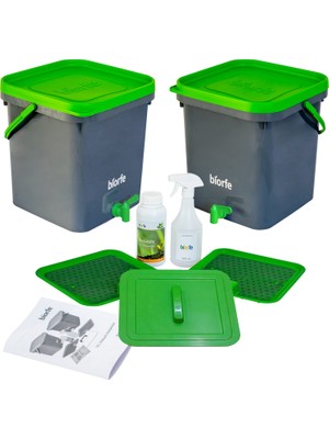 Biorfe Bokashi Kompost Kovası 500 ml Sıvılı Set 18 Litre – 18SGL