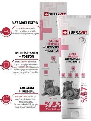 Vento Store Supravet Hamile ve Yavru Kediler Için Kalsiyum ve Taurinli Kedi Macunu 100 Gr. (%57 Extra Malt)