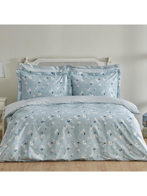 Vento Store Karaca Home Daisy %100 Pamuk Çift Kişilik Nevresim Takımı Mint Mavi (Pp)