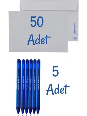 Neon Plus Düğün, Para Takı Zarfı Ağzı Yapışkanlı 500 Adet ve 50 Adet Tükenmez Kalem