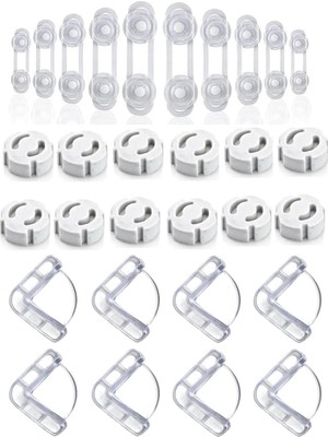 10 Adet Dolap Kilidi,12 Adet Priz Kapağı,8 Adet Köşe Koruyucu,çocuk Güvenliği,bebek Ekipmanları