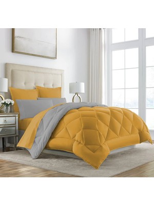 Lux Uyku Seti- Tek Kişilik Lastikli Çarşaflı 2 Yastık Kılıflı, Yatak Takımı, Yorgan Seti, Çift Taraf