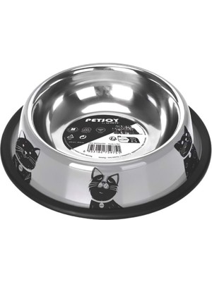 M-Pets Petjoy Catfamily Çelik Mama Kabı (M) 610ML