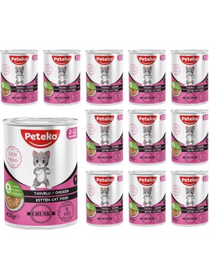 Vento Store Peteko Yavru Kedi Tavuklu ve Jöleli Konserve Mama 400 gr x 12 Adet